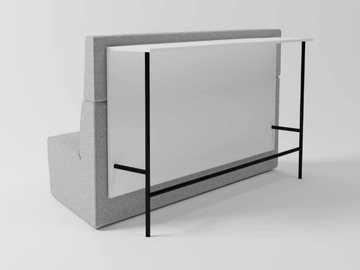 MODO POD - 3 seater high-back fabric sofa with writing board by grado design - view 2